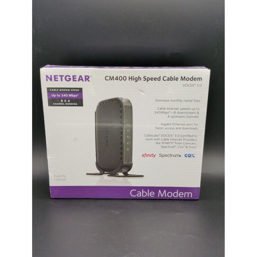 NETGEAR CM400 DOCSIS 3.0 Cable Modem 340 Mbps XFINITY Black 1-Port RJ-45